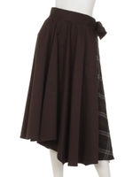 アシンメトリーフレアスカート/BROWN