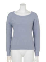 アンゴラ混前後2wayニット/ブル-