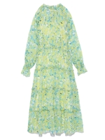 ウエストシャーリングティアードワンピース/YEL