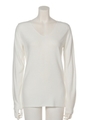 ウォッシャブルVネックニットTOPS/O/WHT