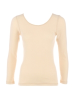 オーガニックコットン　TR3780　7分袖トップ/ベージュ