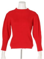 オープンボリュームショルダーニット/レッド