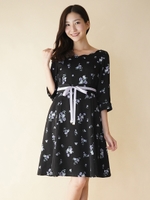 オリジナルフラワースカラップワンピース/クロ
