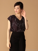 オリジナルプリントスキッパーブラウス/ブラック