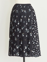 オリジナルミックスフラワー柄スカート/黒