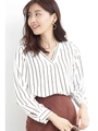 ガルーダドビークロスブラウス/オフベースストライプ1(031)