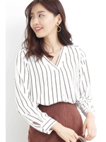 ガルーダドビークロスブラウス/オフベースストライプ1(031)