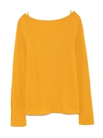 キャミソール付透け感リブニット/YEL