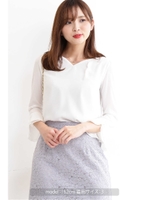 キラチェーン付きベルブラウス/エクリュ1(031)