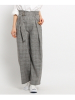 グレンチェックタックワイドパンツ/ブルー(292)