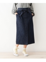 コットンデニムタイトスカート/ネイビー(093)