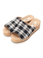 コルクソールサンダル/ブラックチェック(219)
