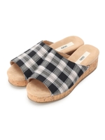 コルクソールサンダル/ブラックチェック(219)
