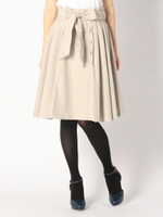 サイドボタンタックスカート/ベージュ