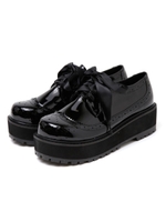 サテンリボンシューズ/ブラック