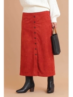 スウェードペンシルスカート/レッド(100)