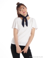 スカーフ付きリブTシャツ/オフホワイト