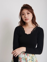 スカラップニット/黒