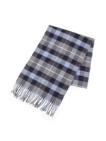 タータンチェックマフラー[ メンズ マフラー シルク カシミヤ チェック ]/ライトブルー(291)