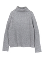 タートルニットリブプルオーバー/杢グレー