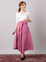 タックアシンメトリースカート/ピンク