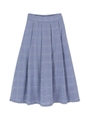 チェックタックスカート/ライトブルー