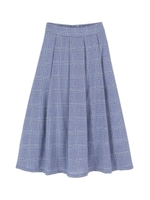 チェックタックスカート/ライトブルー