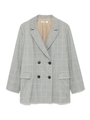 チェックダブルジャケット/GRY