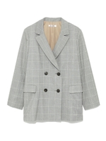 チェックダブルジャケット/GRY