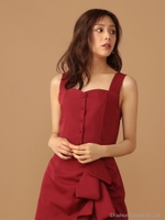 チェックビスチェトップス/ボルドー