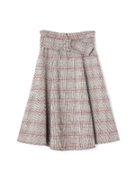 チェックフレアスカート/ブラウン(050)