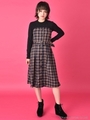 チェックベアワンピースインナーSET/ベージュ