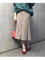 チェックマーメイドスカート/マスタード(233)