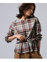 チェック柄ひねりシャツ/ボルドー(264)