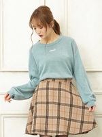 チビロゴ刺繍ニット/ミントグリーン