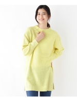 チュニック 畦編みニットワンピース/イエロー系(030)
