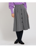 ドットフロッキースカート/グレー(612)