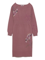 ドルマンエンブロイダリーニットワンピース/PNK
