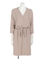 ノットリボンワンピース/ベージュ