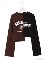 ハーフ＆ハーフロンT/ブラウン