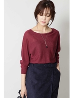 ハイゲージドルマンスリーブニット/パープル(080)