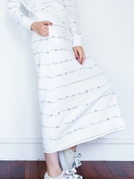 ハローキティボーダー裏毛マキシスカート/WH