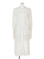 バックチュールロングカーディガン/WH