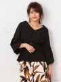 バルーンスリーブブラウス/ブラック