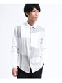 パッチワークニットドッキングシャツ/ホワイト(501)