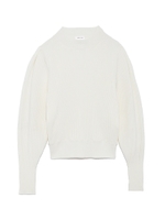 パフスリーブリブニットプルオーバー/WHT