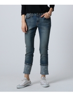 ビジューデザインスリムデニムパンツ/ブルー(492)