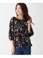 フラワープリントブラウス/ブラック(119)