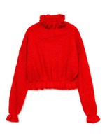 フリルカラーニット/レッド