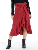 フリルロングスカート/レッド